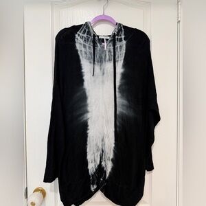 Stitch Drop Tie Dye Tunic Top  Dress Black White Women’s Large